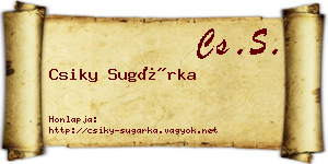 Csiky Sugárka névjegykártya